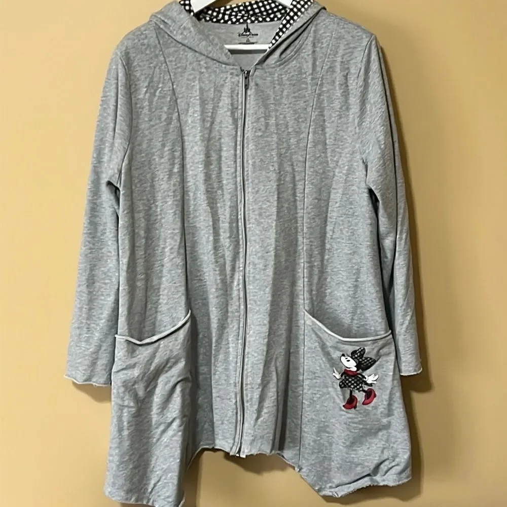DISNEY PARKS Minnie Mouse zip hoodie. Great with gingham accents. XXL - Picture 1 of 8